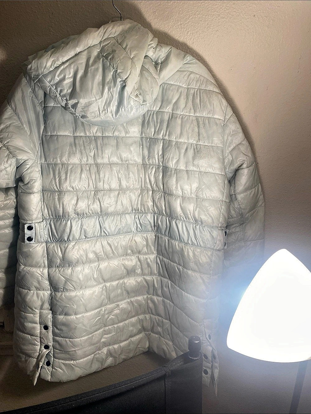 Swiss tech Padded Landing Puffer Coat White Hooded Puffer Jacket XL